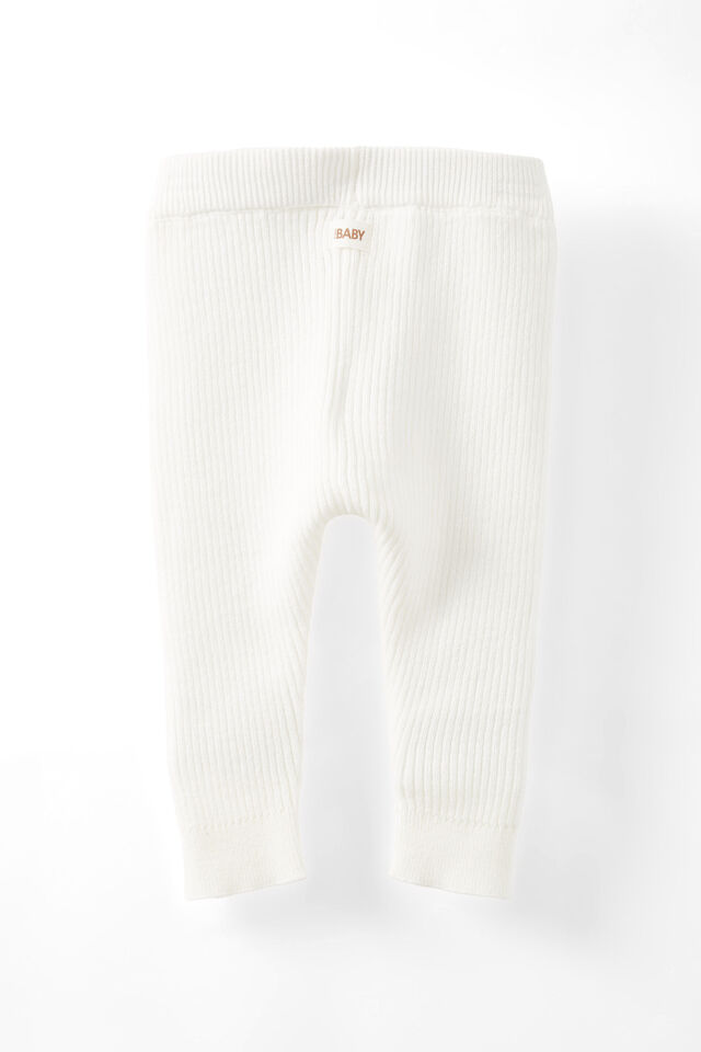 Organic Rib Knit Skinny Legging, MILK