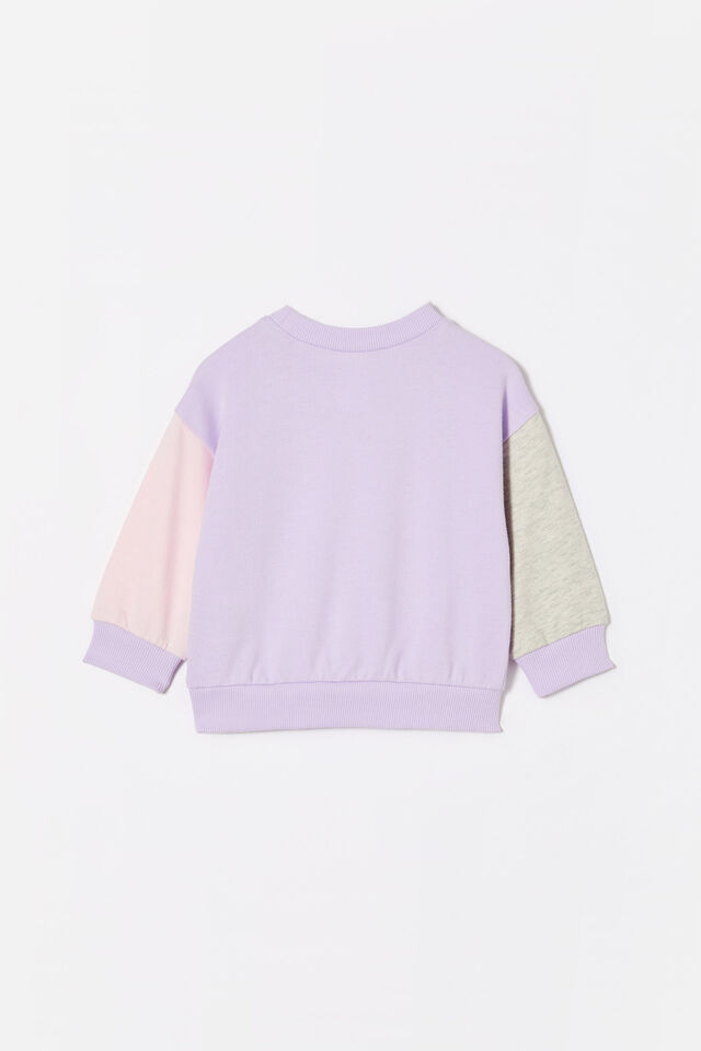 Alma Drop Shoulder Sweater, VINTAGE LILAC/BESTIES COLOURBLOCK