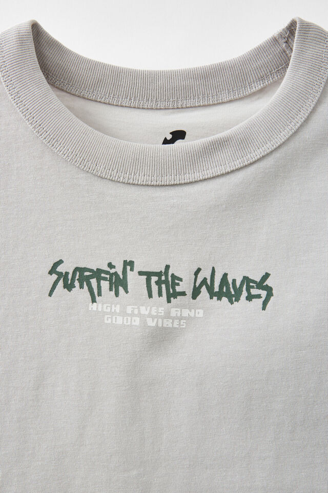 Jonny Short Sleeve Graphic Print Tee, WINTER GREY/SURFIN  THE WAVES