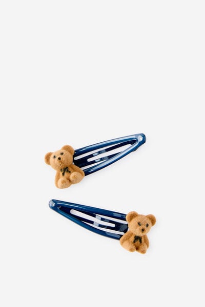Kids Multi Pack Snap Hair Clips, SQUID INK/BEARS
