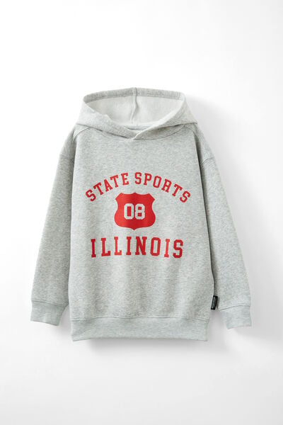 Sammy Hoodie, FOG GREY MARLE/VARSITY RED/STATE SPORTS