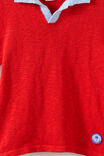 Oversized Colour Block Knit Polo, VARSITY RED/CLOUD BLUE - example image 2