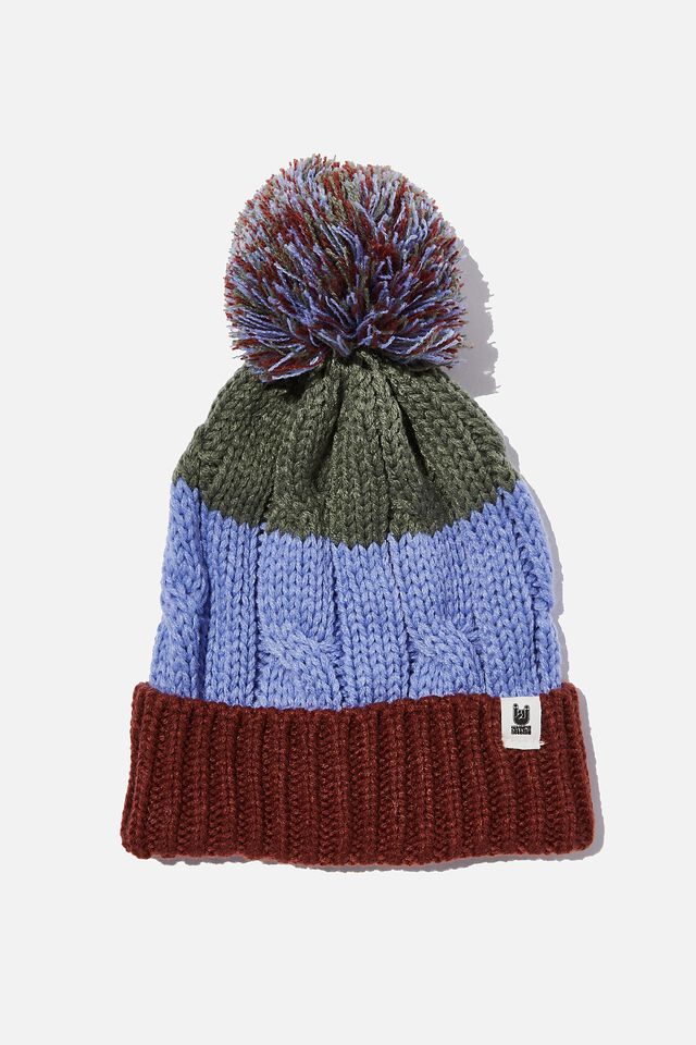 Winter Cable Beanie, SWAG GREEN/VIOLET SURF/COCO JUMBO