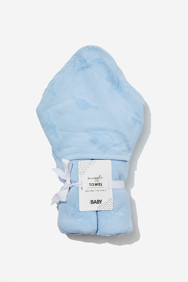 Baby Snuggle Towel, BABY DINO/FROSTY BLUE