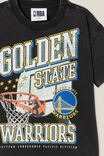 License Drop Shoulder Short Sleeve Tee, LCN NBA BLACK WASH/GOLDEN STATE GRAPHIC - alternate image 2