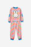 Snoozesoft Long Sleeve Pj Set License Personalised, LCN MIF CORAL RED STRIPE/MIFFY FACE - example image 2