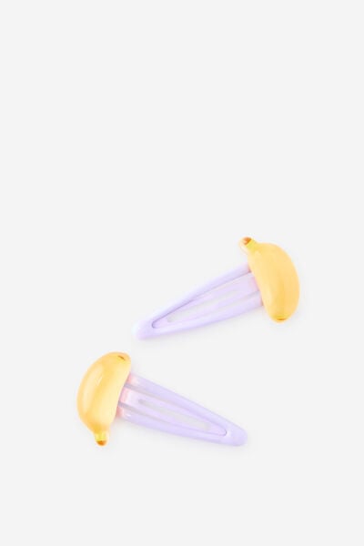 Kids Multi Pack Snap Hair Clips, VINTAGE LILAC/BANANAS