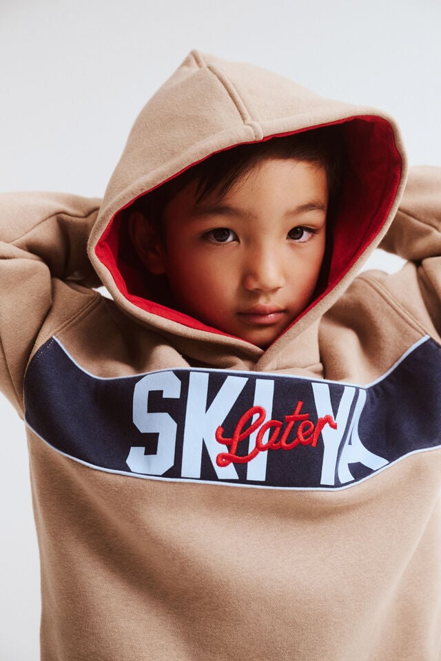 Sammy Oversize Hoodie, MOCHA/SKI YA LATER