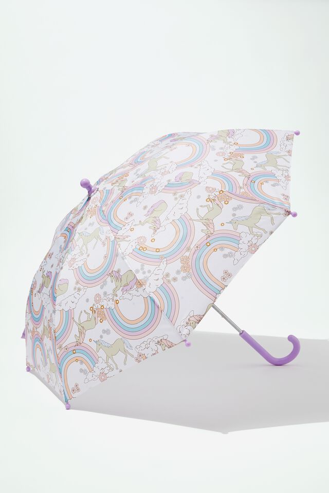 Kids Rainy Day Umbrella, DARK VANILLA/RAINBOW UNICORNS