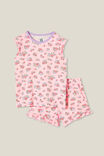 Stacey Short Sleeve Flutter Pyjama Set, CRYSTAL PINK/AVA DITSY FLORAL - alternate image 1