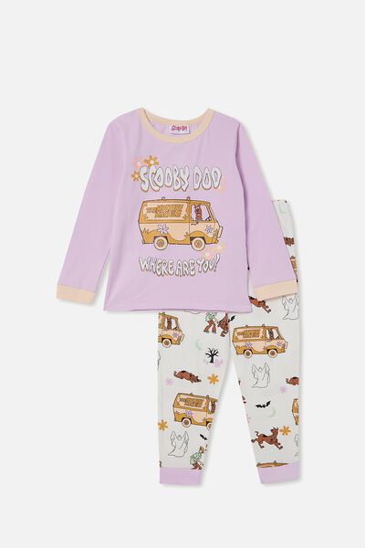 Florence Long Sleeve Pyjama Set Licensed, LCN WB PALE VIOLET/SCOOBY DOO WHERE ARE YOU?