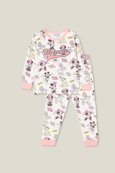 Ava Long Sleeve Pyjama Set Licensed, LCN DIS VANILLA/MINNIE FRIENDS