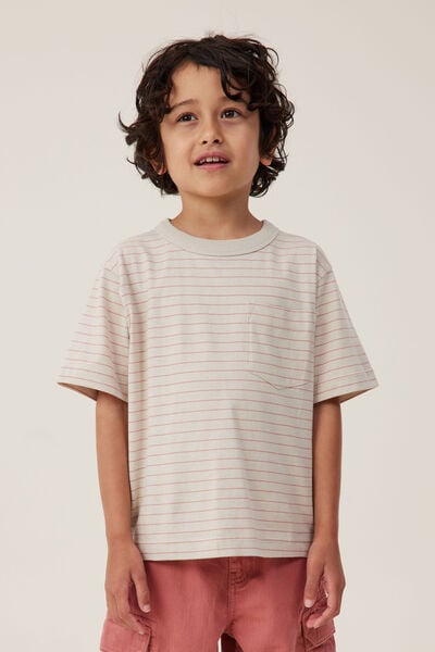 The Essential Short Sleeve Tee, RAINY DAY/CLAY PIGEON STRIPE