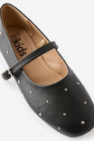 Kids Ballet Flat, BLACK/MINI STUDS - example image 2