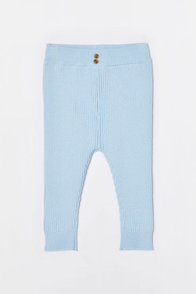 Organic Rib Knit Skinny Legging, WHITE WATER BLUE