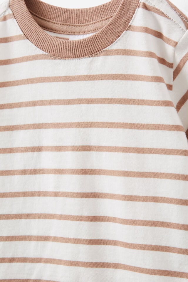 Jamie Short Sleeve Tee, TAUPY BROWN/VANILLA RILEY STRIPE