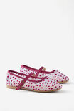 Kids Ballet Flat, VINTAGE LILAC MESH/FLOCKED SPOTS - example image 4