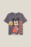 Mickey Mouse Drop Shoulder Short Sleeve Tee, LCN DIS RABBIT GREY/MICKEY BASKETBALL - alternate image 1