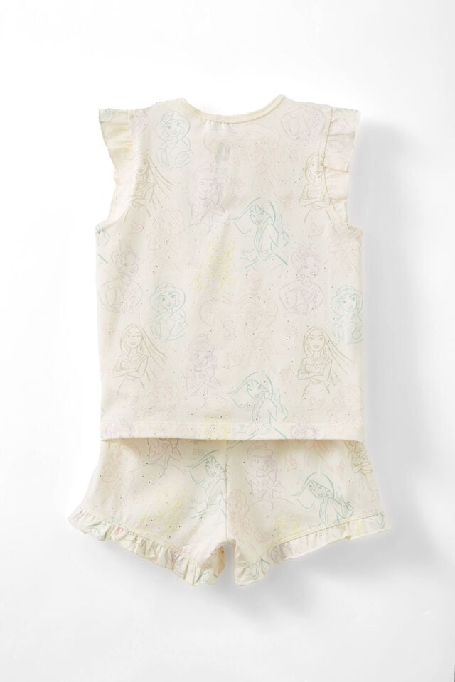 Stacey Flutter Short Sleeve Pyjama Set Licensed, LCN DIS DARK VANILLA/BALLET PRINCESSES