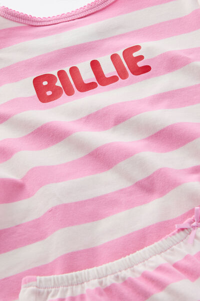 Dreamdrift Puff Short Slv Pj Set Pers, BOBBI STRIPE STRAWBERRY MILK/VANILLA