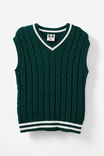 Kingsley Knit Vest, PINE TREE GREEN/CABLE STRIPE - alternate image 1