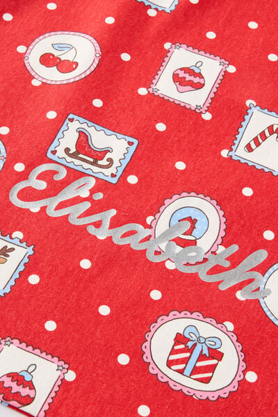 Santa Sack Family Xmas Personalised, VARSITY RED/RUDOLPH SPOT