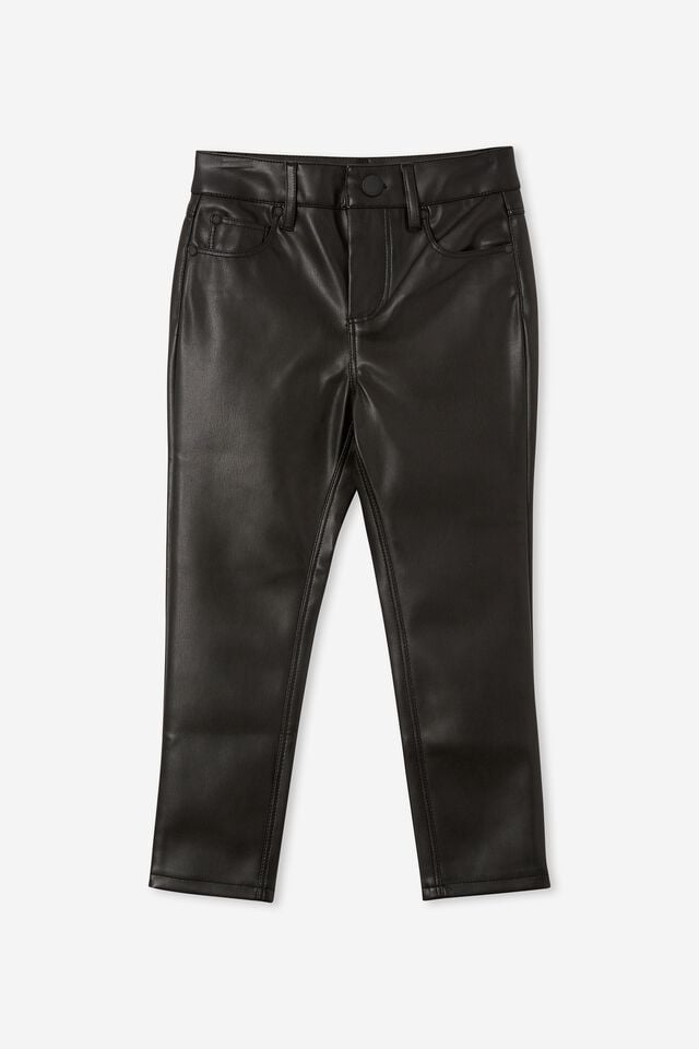 Robbey Vegan Leather Pant, BLACK