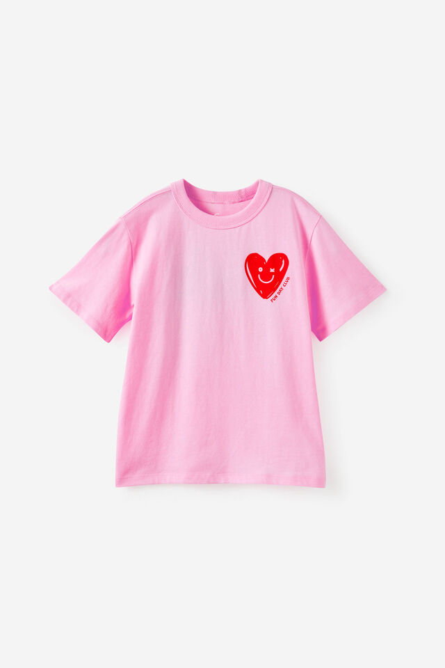 Essential Short Sleeve Graphic Tee, PALE VIOLET/HEARTS DRAWN
