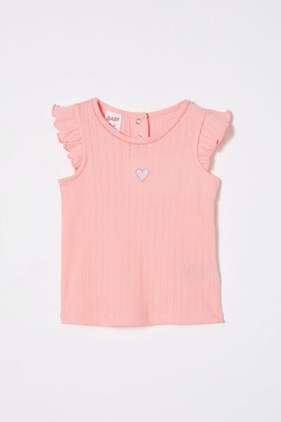 Lynlee Sleeveless Flutter Top, CORAL DREAMS/HEART