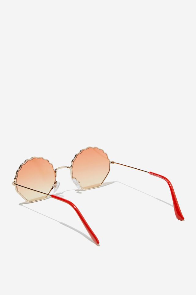 Kids Sienna Shell Metal Sunglasses, ORANGE PUNCH/GOLD