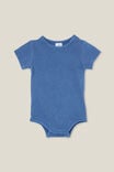 The Short Sleeve Rib Bubbysuit, PETTY BLUE WASH - alternate image 1