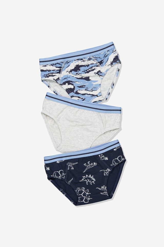 Boys 3pk Brief Underwear, DINO PACK