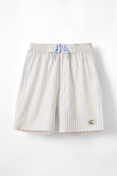 Bobby Stretch Board Short, RAINY DAY/WHITE VERTICAL STRIPE