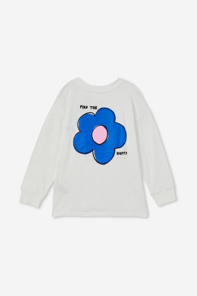 Camiseta - Scout Long Sleeve Tee, VANILLA/FIND THE HAPPY