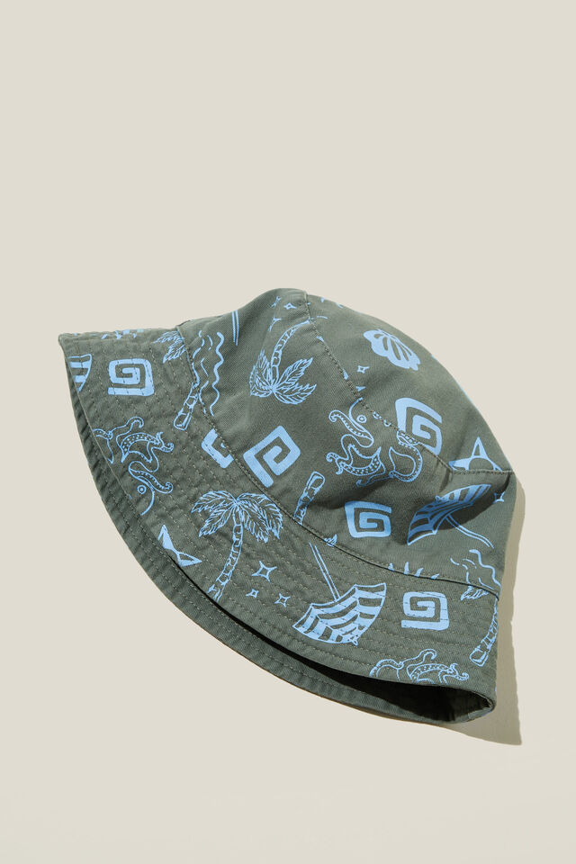 Kids Reversible Bucket Hat, SWAG GREEN/MYKONOS