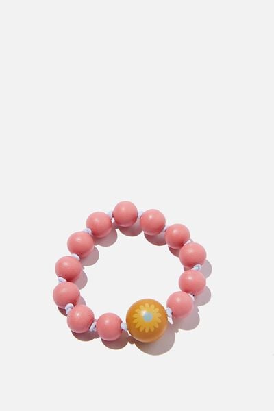 Beaded Bracelet, PINK GERBERA/SUNNYSIDE FLORAL