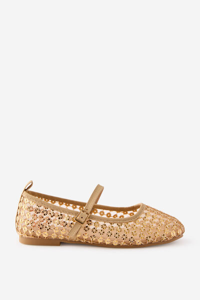 Kids Ballet Flat, GOLDY/SEQUIN MESH