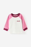 Baby Rugby Long Sleeve Top, STRAWBERRY MILK/VANILLA - example image 2