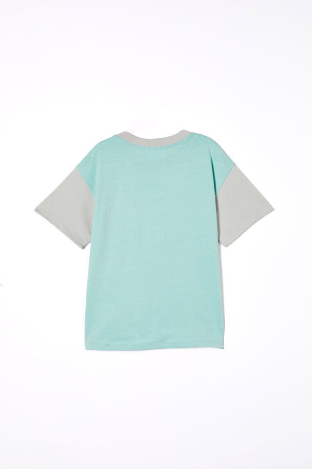 Camiseta - Bug Bunny Drop Shoulder Short Sleeve Tee, LCN WB BARBER BLUE & WINTER GREY/BUGS & DAFFY