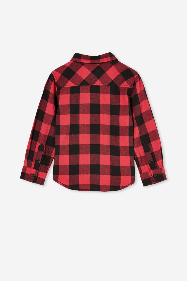 Rugged Long Sleeve Shirt, RED/PHANTOM BUFFALO CHECK
