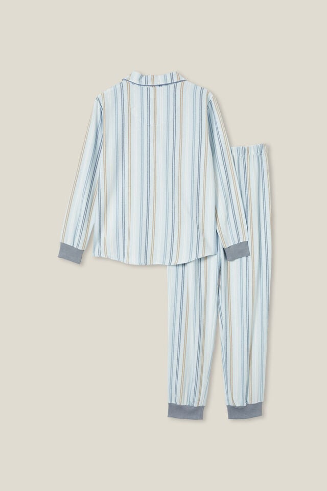 Wilson Long Sleeve Pyjama Set, FROSTY BLUE/MULTI STRIPE