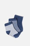 Meias - 3Pk Baby Socks, BLUE - vista alternativa 1