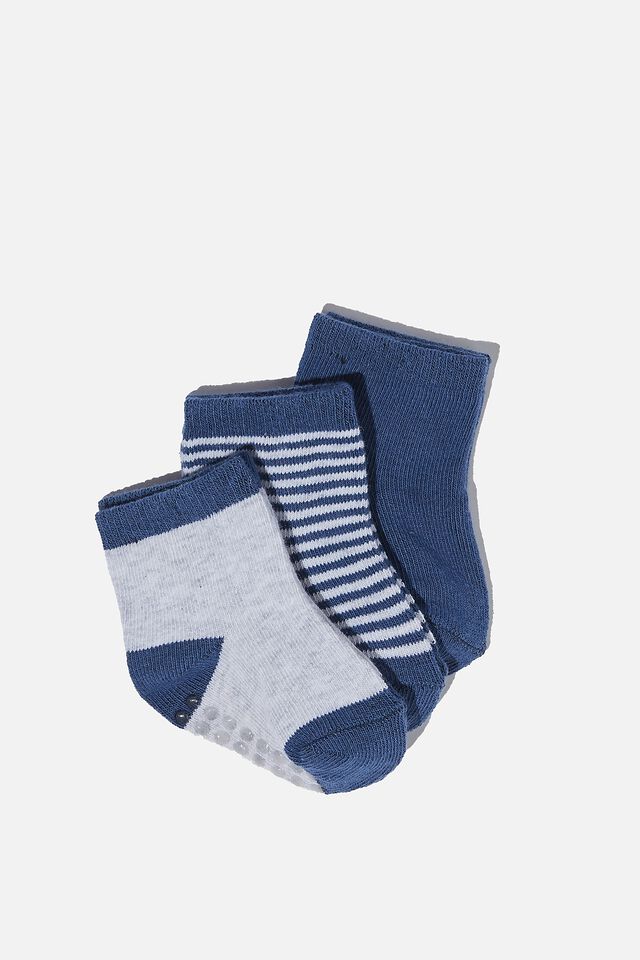 Meias - 3Pk Baby Socks, BLUE