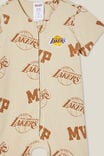 The Billie Short Sleeve Zip Romper License, LCN NBA RAINY DAY/LAKERS SKETCHY - alternate image 2