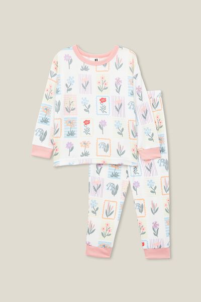 Serena Long Sleeve Pyjama Set, VANILLA/MEERI FLORAL