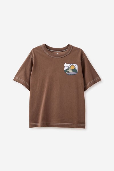 Jonny Short Sleeve Graphic Print Tee, HOT CHOCCY/ALTITUDE