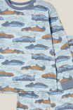 Ace Long Sleeve Pyjama Set, FROSTY BLUE/FAST CARS - alternate image 2