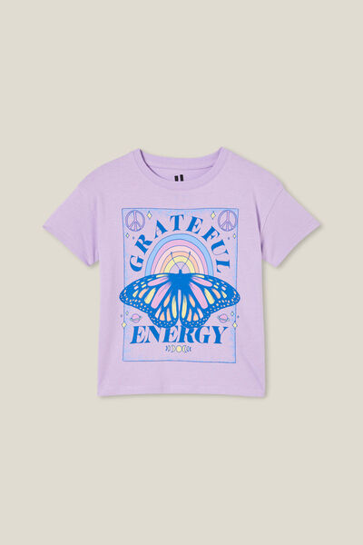Camiseta - Poppy Short Sleeve Print Tee, LILAC DROP/GRATEFUL ENERGY