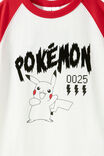 Pok&eacute;mon Raglan SS Tee, LCN POK VARSITY RED/PIKACHU - example image 2