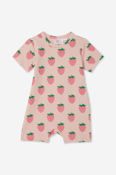Macacão - The Short Sleeve Romper, CRYSTAL PINK/STRAWBERRY BLISS